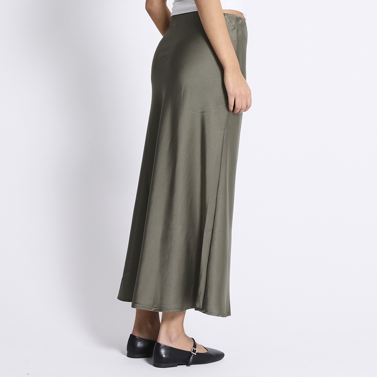 Satin skirt "Corinne" Army Green